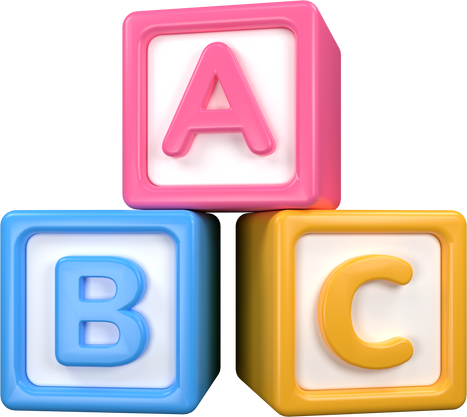 ABC Words Blocks 3D illustration